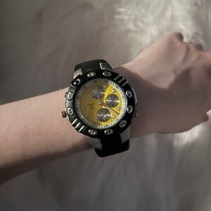 Yellow and Black Wristwatch